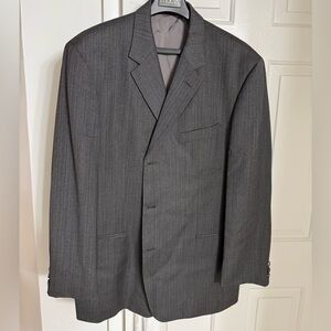 Hugo Boss Loro Piana Super 110s Wool Blazer Suit Jacket 46R Dark Grey Vintage